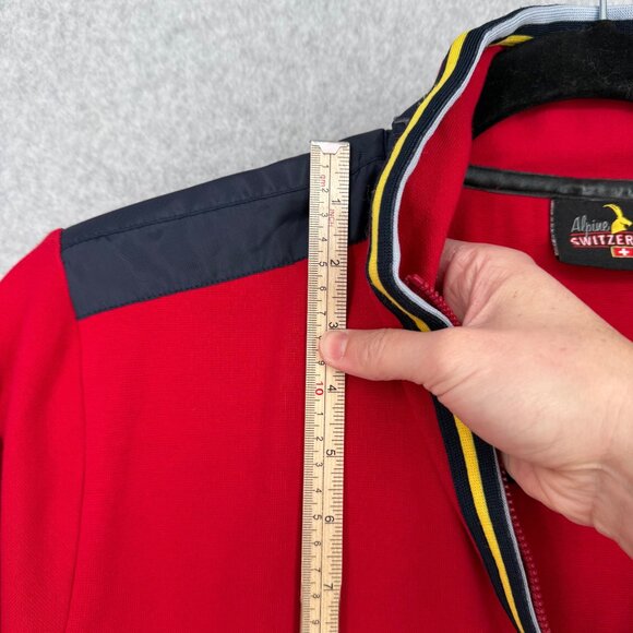 Alpine Club Switzerland Mens VTG Quarter Zip Wind Breaker Pullover Size L Red - Picture 10 of 12